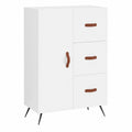 Moderner Hochglanz-Sideboard aus Sperrholz, 69,5 x 34 x 90 cm, Weiß für Küche und Wohnzimmer