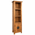 MOONAIRY Badezimmerschrank aus recyceltem Kiefernholz, 48 x 32 x 170 cm, praktisches Regalmöbel