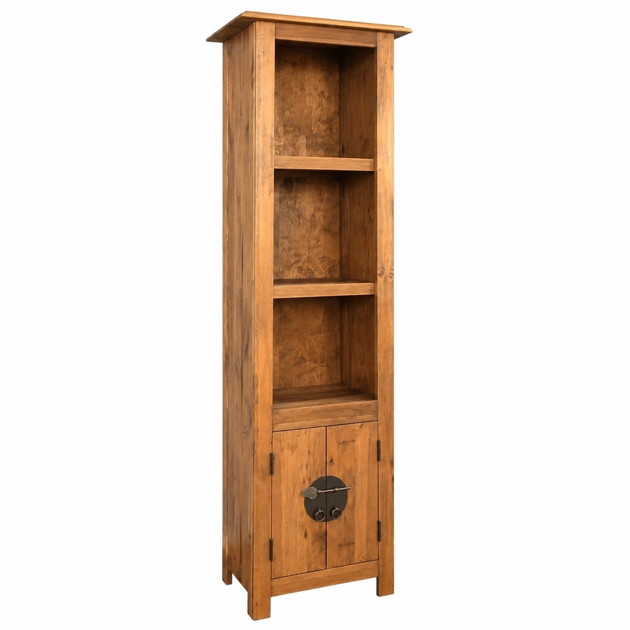 MOONAIRY Badezimmerschrank aus recyceltem Kiefernholz, 48 x 32 x 170 cm, praktisches Regalmöbel