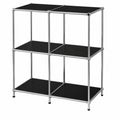 Modulares Metallregal Schwarz/Chrom 80x80x40 cm – Modernes Design für Wohnzimmer, Büro, Flur
