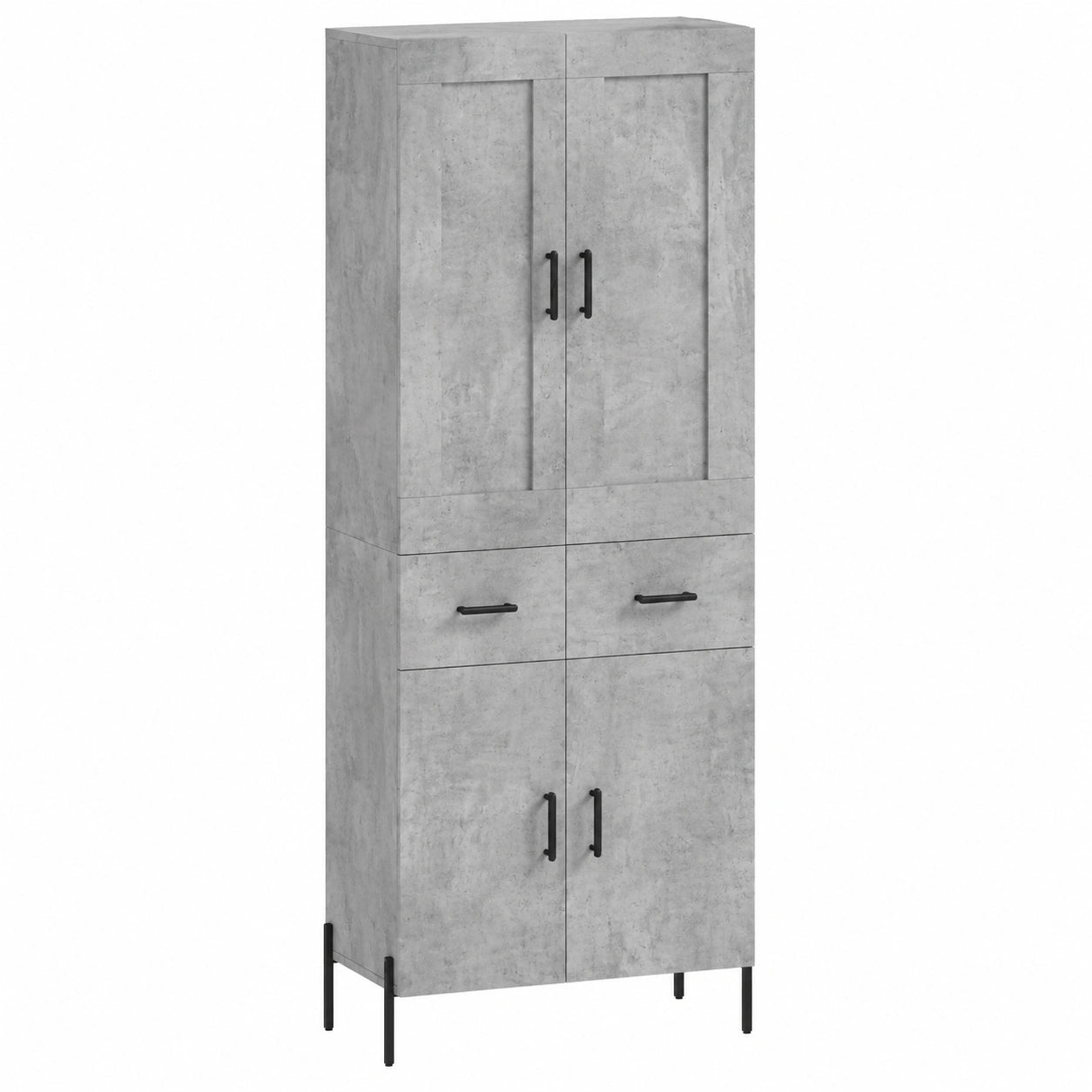 Homgoday Küchenschrank aus Sperrholz, Betonoptik, Grau, 70x34x180 cm, Sideboard und Mehrzweckkommode