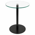 Moderner Glastisch Schwarz Matt für Wohnzimmer, 50x50x40cm - Stabiler und Praktischer Beistelltisch - Hergestellt in Deutschland