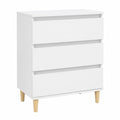 Homgoday Hochglanz-Sideboard aus Sperrholz, Weiß, 60 x 35 x 70 cm, Küchenschrank & Kommode