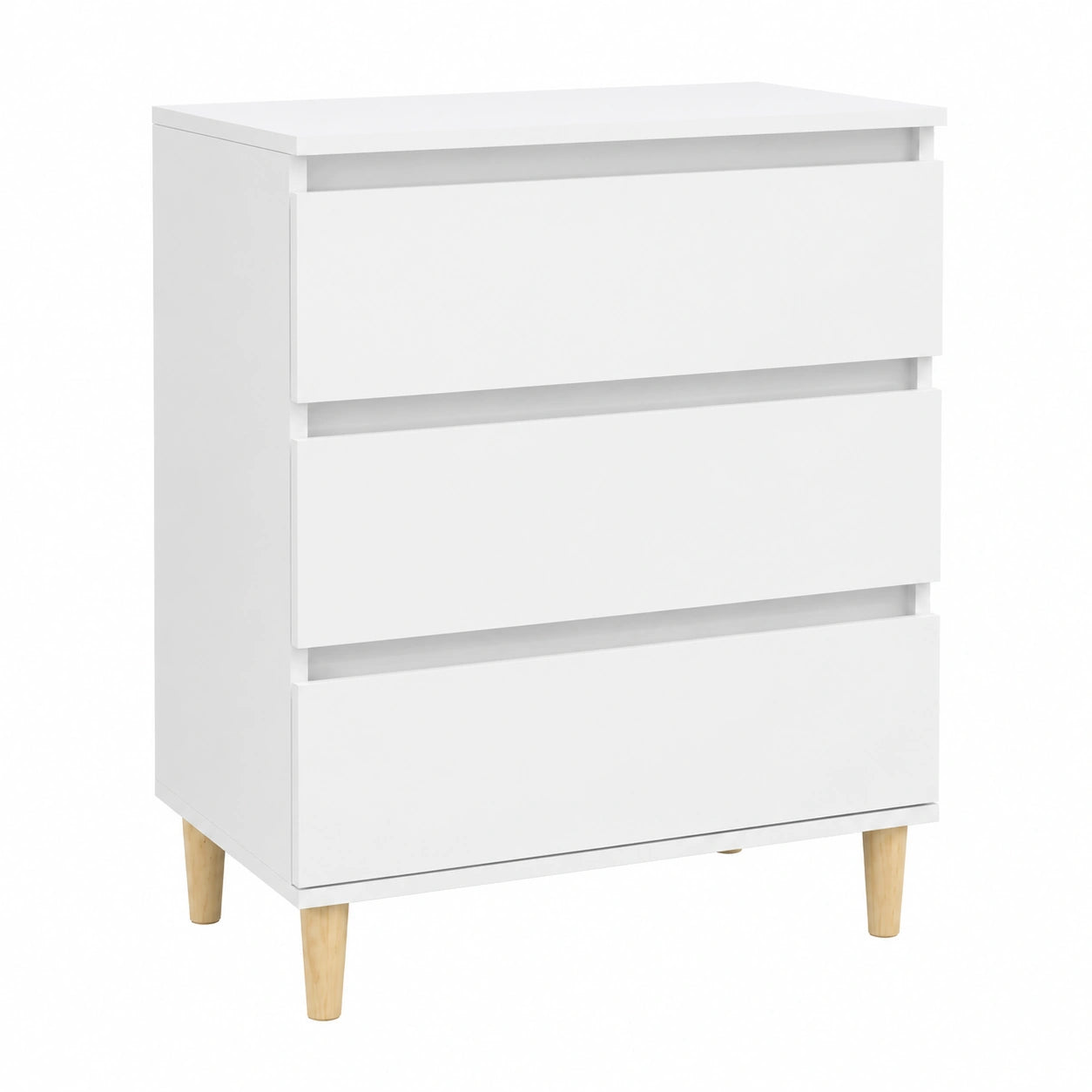 Homgoday Hochglanz-Sideboard aus Sperrholz, Weiß, 60 x 35 x 70 cm, Küchenschrank & Kommode