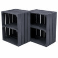 Schwarze Holzboxen mit Mittelbrett 40x30x50 cm – Regal und Beistelltisch