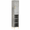 Homgoday Holz-Sideboard, betongrau, 34,5x34x180 cm, Küchenschrank, Anrichte